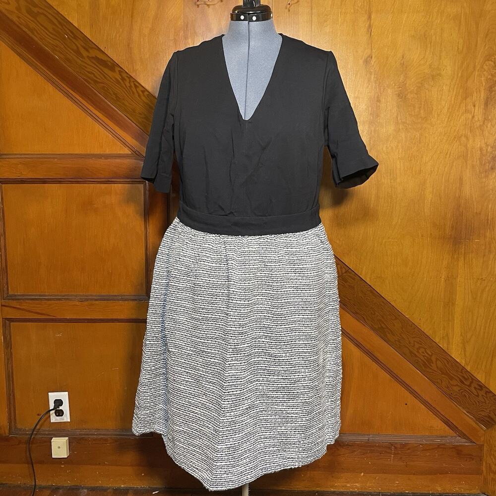 Lord & Taylor - Black and White Drop Waist Dress - Size 14W